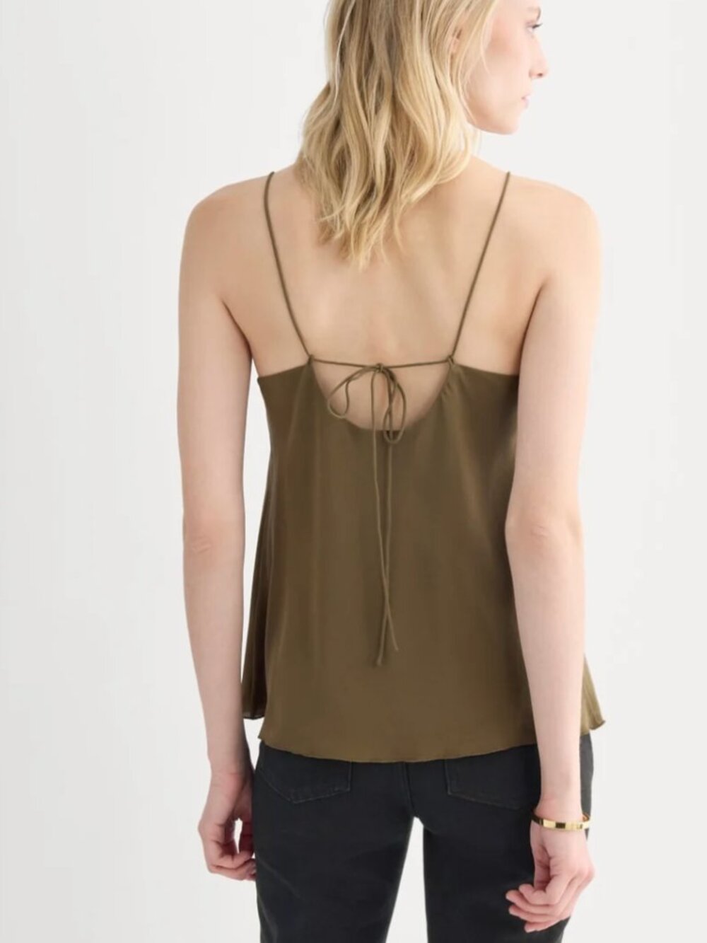 Everlane The Tie Back Cami in Washable Silk
